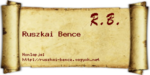 Ruszkai Bence névjegykártya
